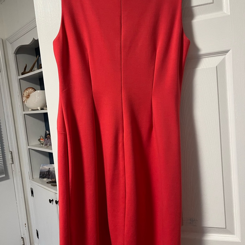 Ivanka Trump coral Midi Dress with Pleated Detail - Picture 2 of 5